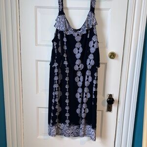 Elegant Black and White Patterned Dress
